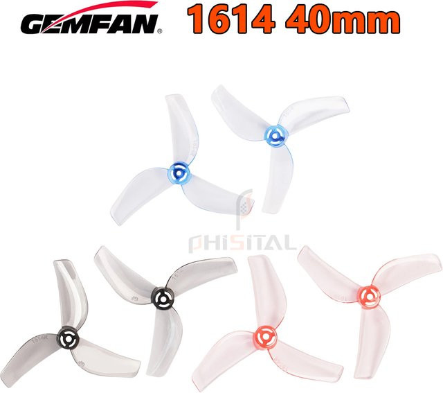 Gemfan 1614 3-Blatt PC-Propeller T-Mount für FPV RC Freestyle Tinywhoop Drohnen, Farbe: Blau - Bild 1