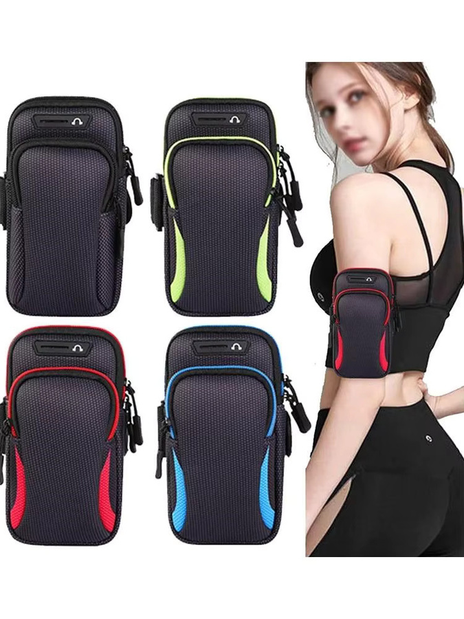 Viesrita Wasserdichte Handy-Armbandtasche für 6,7 Zoll Smartphones mit Kopfhöreranschluss in Schwarz oder Grün - Bild 5