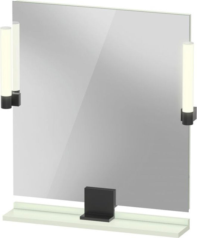 Duravit Sivida Spiegel mit LED-Beleuchtung und Ablage in Diamantschwarz Matt, B/H/T: 65 x 65 x 3,6 cm - Bild 1