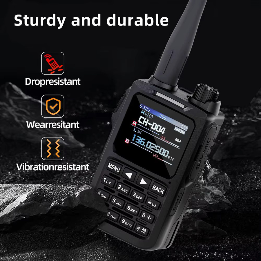 HamGeek FT-70 8W Vollband VHF UHF Funkgerät mit 1,77-Zoll-Display in Schwarz, IP54 wasserdicht - Bild 3