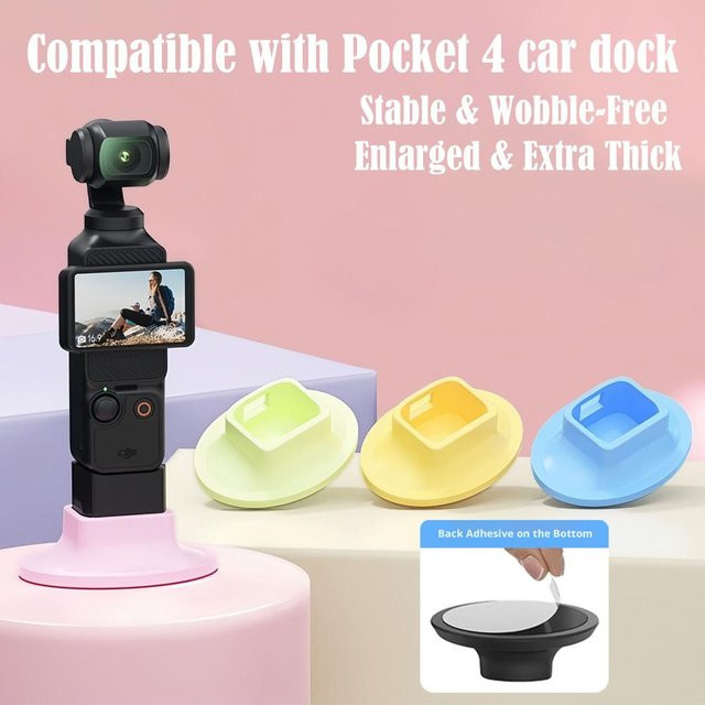 DJI Pocket 4 Silikon-Basis Rutschfester Desktop-Ständer mit Auto-Klebehalterung für deine Kamera - Bild 1