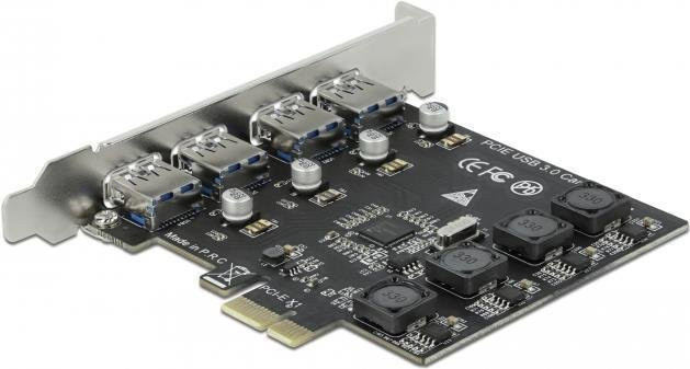 Delock USB-Expansion-Card PCIe zu 4x USB 3.2 Gen 1 Typ-A in Schwarz - Bild 2