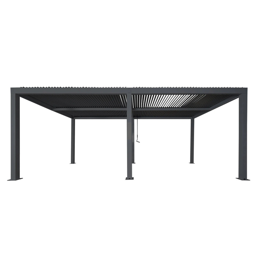 BERLINLODGE Lamellen-Pavillon Pergola aus Aluminium in Anthrazit mit Regenrinne, H x B x T: 220 x 600 x 300 cm - Bild 2