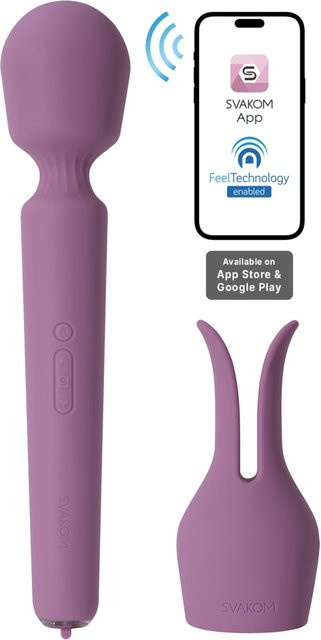 Massagestab SVAKOM Emma Neo 2 inklusive Bunny-Aufsatz in Purple - Bild 1