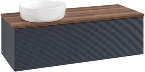 V&B Waschtischunterschrank Antao mit Frontstruktur und Beleuchtung, Lackiert, B/T/H: 120 x 50 x 50 cm - Bild 1