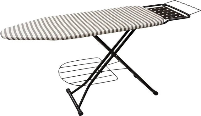 Relaxdays Bügelbrett aus Stahl in Bunt, höhenverstellbar und klappbar mit Bügeleisenablage und Kleidergitter, B/T: 110 x 33 cm - Bild 1
