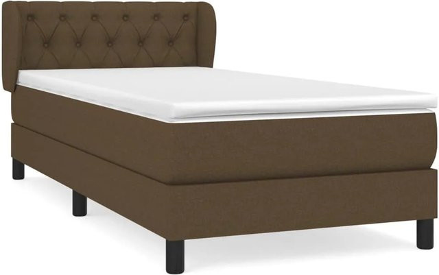 vidaXL Boxspringbett mit Matratze Hybrid-Design aus Stoff in Braun, B/T/H: 80 x 200 x 78 cm - Bild 1