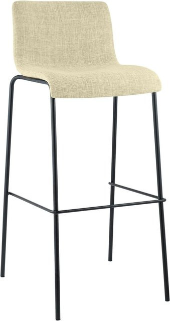 CLP Barhocker Hover mit Stoffbezug und Vierfußgestell in Creme/Schwarz, B/T/H: 43 x 48 x 75 cm - Bild 1