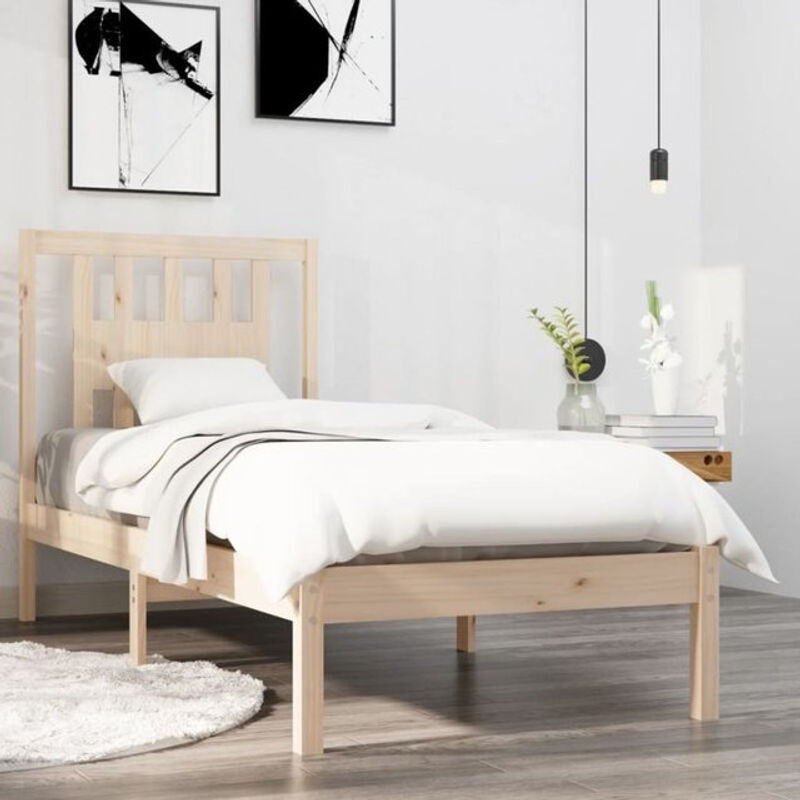 Massivholzbett Vidaxl aus Kiefer in Braun, B/T/H: 90 x 190 cm - Bild 1