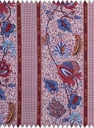 Quenin Fabric Augustine Textilstoff mit floralem Vintage-Muster in Mehrfarbig Griotte - Bild 1