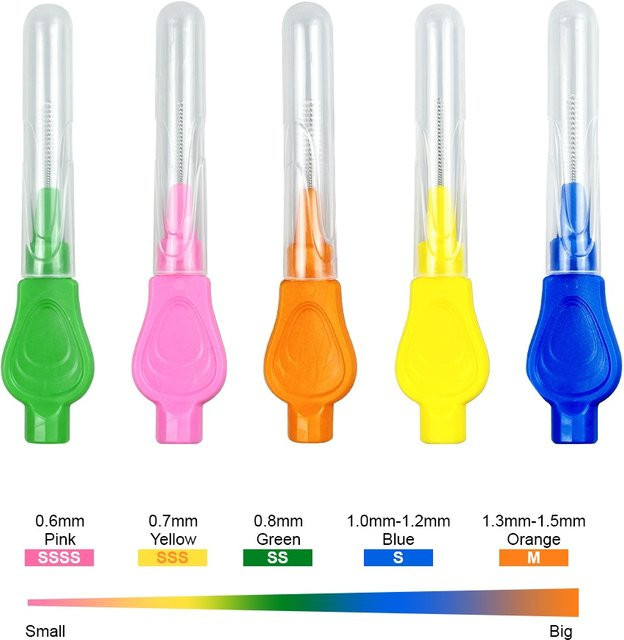 YOUYA DENTAL Interdentalbürsten, 25 Stück, 0,6-1,5 mm - Bild 1