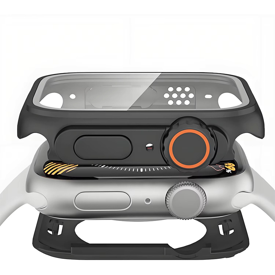 RWBANDS Displayschutzfolie für Apple Watch, hartes PC-Gehäuse, Schwarz - Bild 2