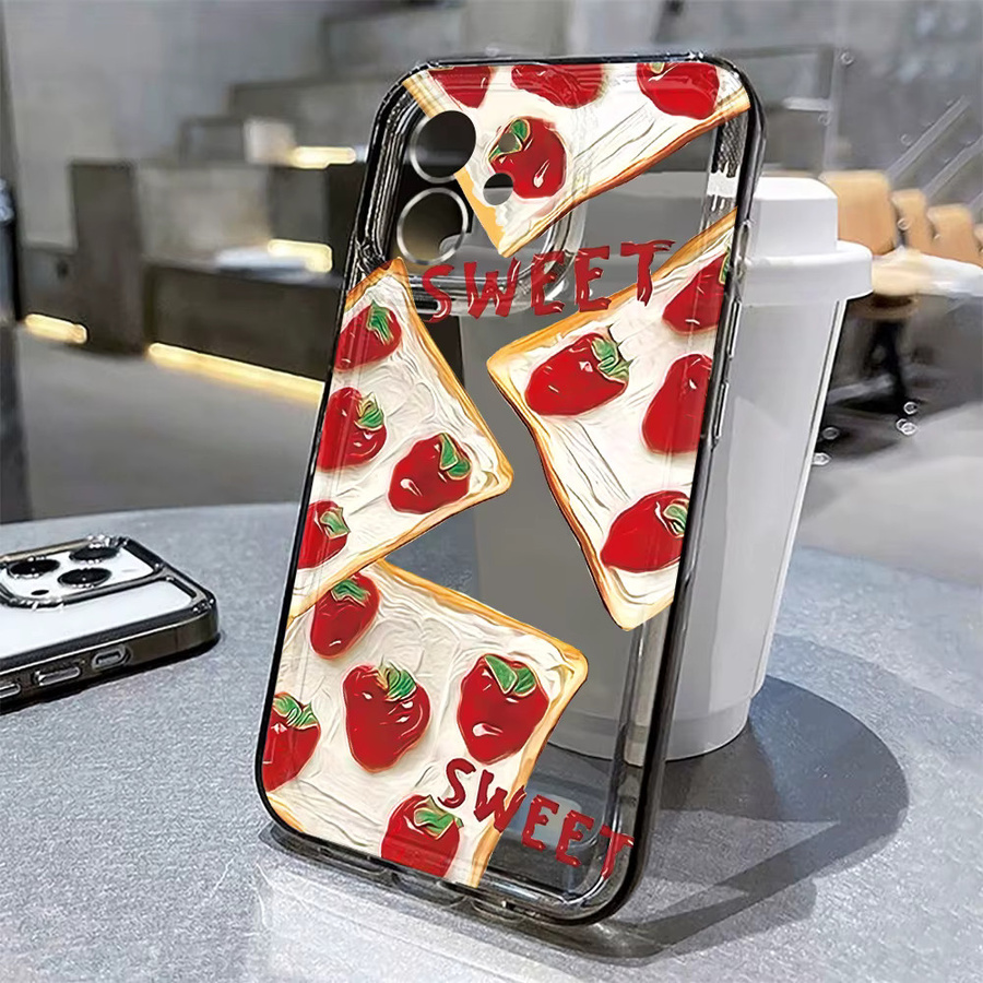 Transparente Schutzhülle mit Erdbeeren und Kirschen für Apple iPhone Modelle, weiche und sturzsichere Handyhülle - Bild 2
