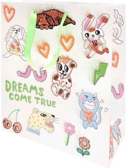 Rico Design Paper Poetry Geschenktüte Airbrush in Weiß B/T/H: 26 x 12 x 32 cm - Bild 1
