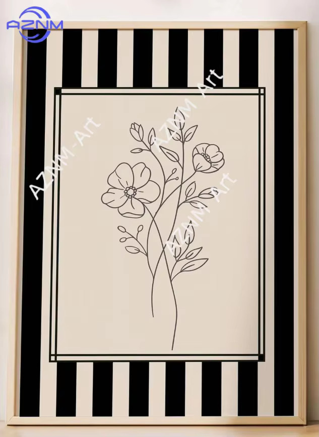 Potdemiel Minimalistische Blumen-Linienkunst Botanische Poster in Schwarz-Weiß als Moderne Wandkunst - Bild 3