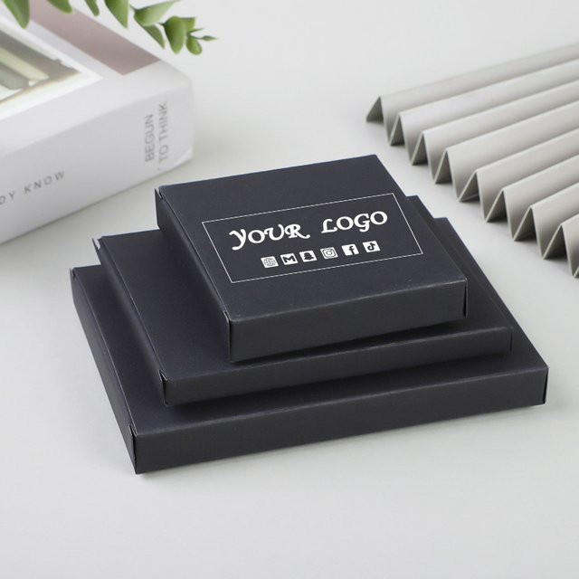 50 kleine schwarze Schmuckverpackungsboxen aus Papier für DIY-Projekte und Aufbewahrung - Bild 1