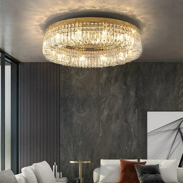 TAONUANSHU Nordic Kristall LED Deckenleuchte in Gold oder Chrom für Wohnzimmer, Schlafzimmer und Hotel - Bild 1