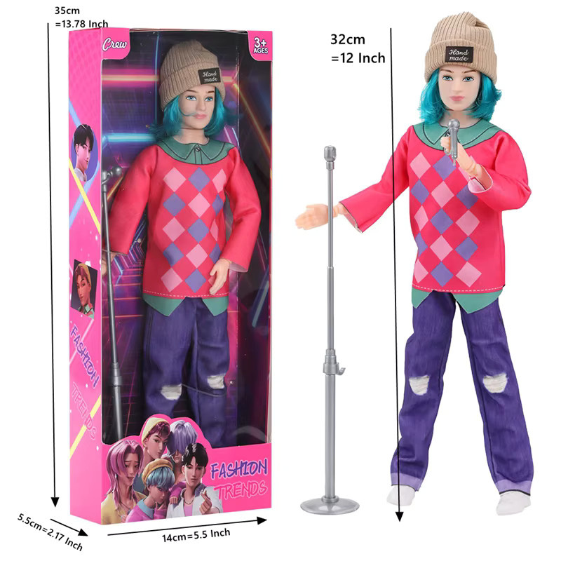 QSMARTOY Männlicher Sänger Gitarrist Musik-Spielzeug, 12 Zoll, Bunt / Mehrfarbig, ab 3 Jahre - Bild 2