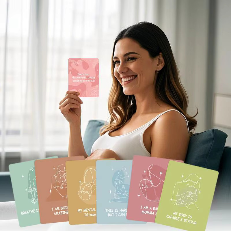 Mom Daily Affirmations Schwangerschafts-Ermutigungskarten und Geburtsaffirmationskarten mit 50 positiven inspirierenden Zitaten in Pink - Bild 2