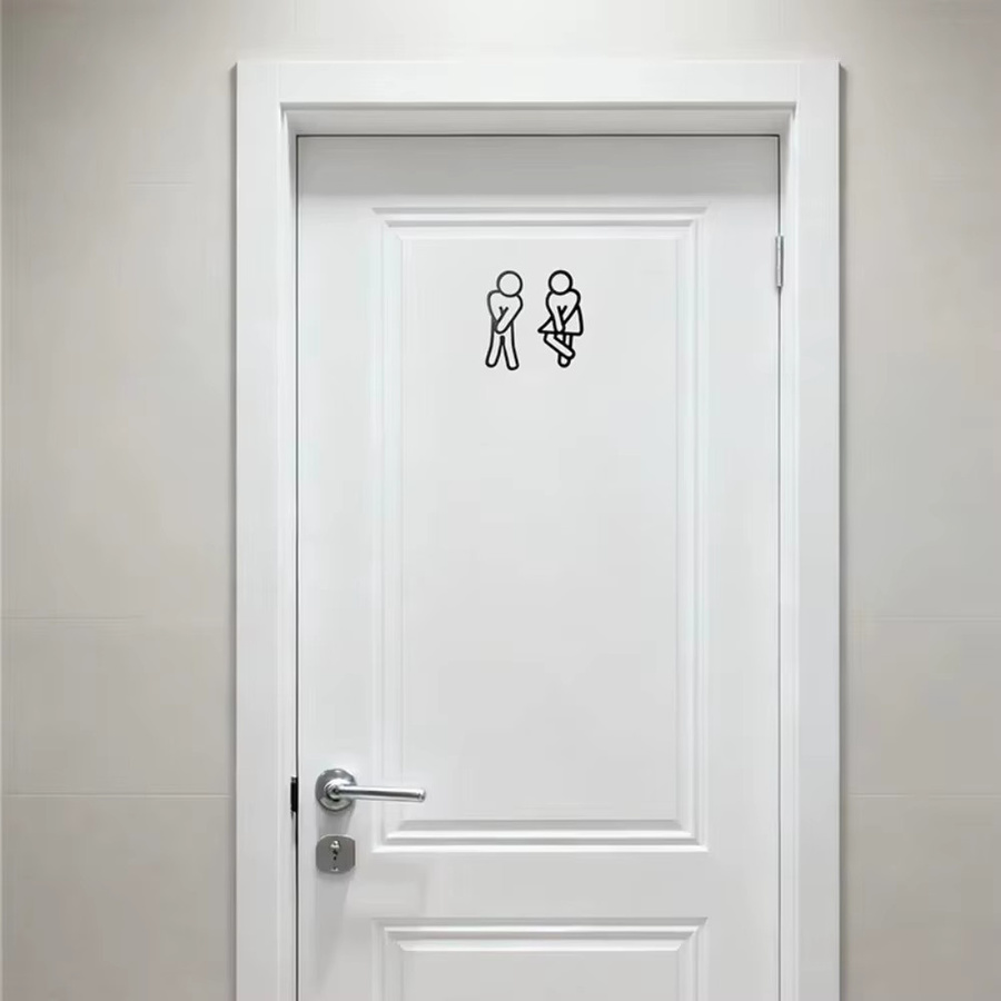 CIFBUY Dekoratives WC-Schild aus Metall in Schwarz, Höhe: 12 cm - Bild 2