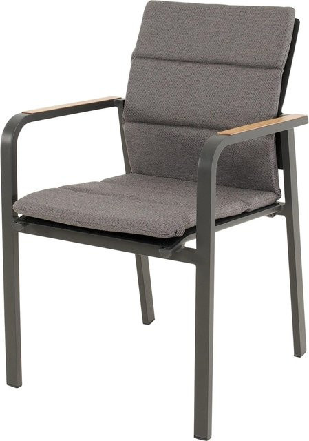 Lesli Stapelstuhl Sorapa Anthrazit mit Armlehnen für Garten und Terrasse H: 86,5 cm, B: 55 cm, T: 61 cm - Bild 1