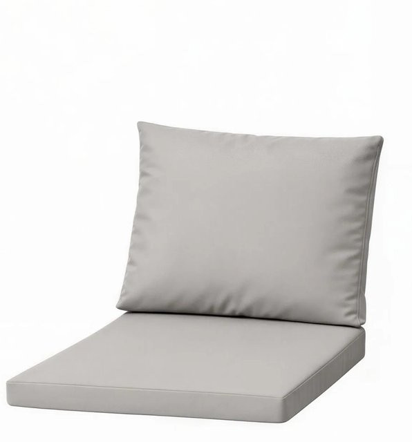 Setgarden Mix 4er Set Sitzkissen für Polyrattan Sessel in Grau mit abnehmbarem Bezug, Sitzkissen B: 50 cm, T: 52 cm, H: 7 cm und Rückenlehne B: 50 cm, H: 56 cm - Bild 1