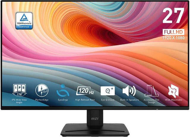 MSI PRO MP271A E2 Monitor, 27 Zoll, Full HD, IPS, 120 Hz, 4 ms, Schwarz - Bild 1