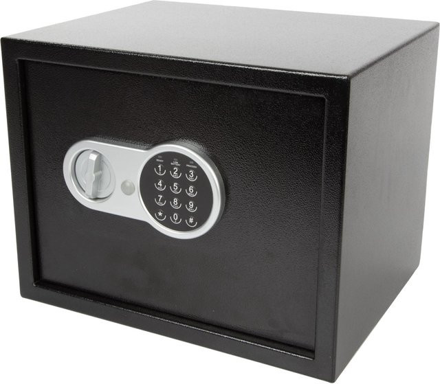 Perel Elektronischer Safe mit Codeschloss und Notschlüssel, Schwarz, B/T/H: 380 x 300 x 300 cm - Bild 1