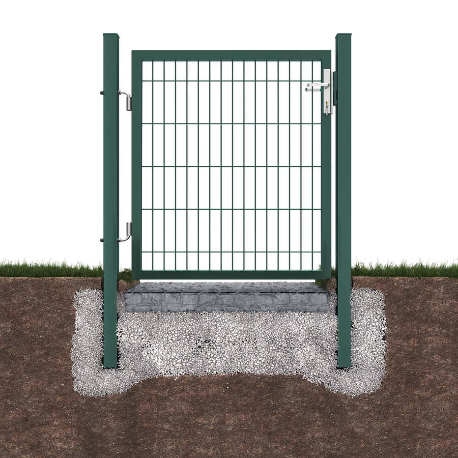 SONGMICS Gartentor aus verzinktem Stahl in Grau oder Grün mit Schloss und Türklinke, Breite: 145,0 cm, Höhe: 106,0 cm - Bild 3
