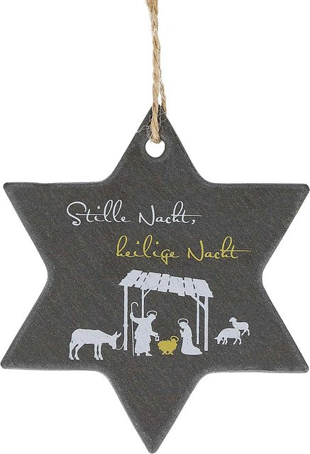 Schieferanhänger Stille Nacht von Butzon und Bercker in Schwarz mit Stern-Motiv - Bild 1