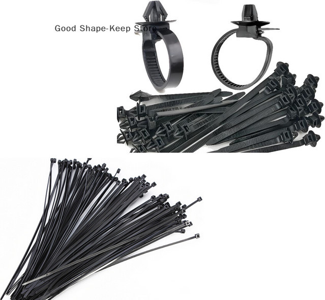 Schwarze Nylon Kabelbinder Push Mount Kabelmanagement Clips für die Kabelorganisation im Auto - Bild 1