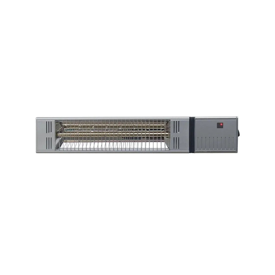 Jet-Line Elektrischer Terrassen-Wandstrahler Pegasus 1500 Watt in Silber mit 3 Leistungsstufen, H x B x T: 54,7 x 12,7 x 9 cm - Bild 2