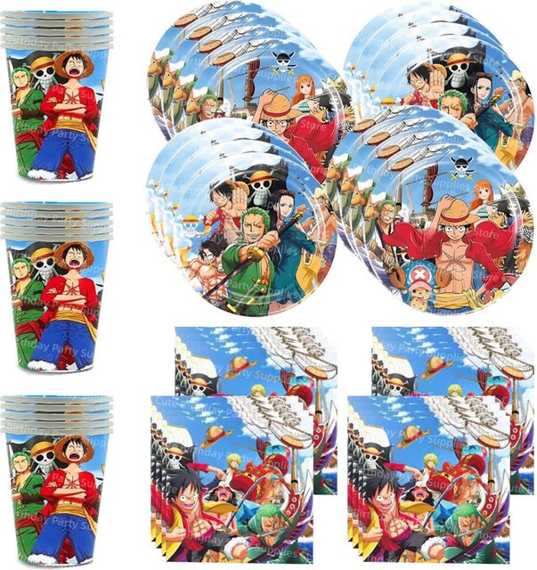Bandai One Piece Partydekoration, Tortendekoration, Teller, Geschenkbox, Ballon, Schnapparmband - Bild 1