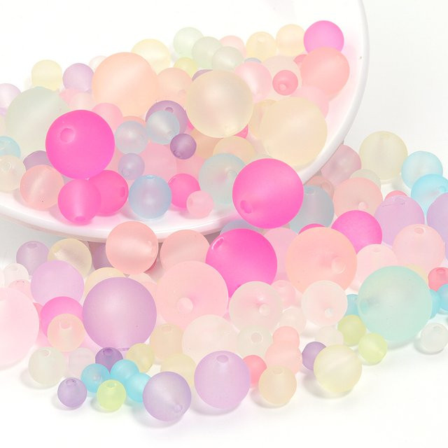 lingsai Acryl Perlen, bunt, rund, matt, 6-16 mm, Unisex - Bild 1