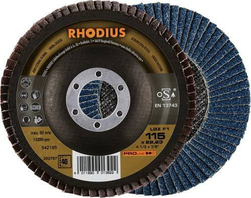 Rhodius PROline LGZ F1 Fächerschleifscheibe Blau, Durchmesser: 115 mm, Körnung: 40, 10 Stück - Bild 1