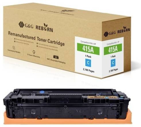 G&G Tonerpatrone Cyan kompatibel mit HP 415A HP W2031A, remanufactured, 2100 Seiten - Bild 1