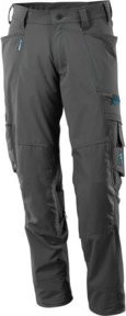 Mascot Arbeitshose mit Knietaschen und Reflexstreifen in Anthrazit mit Stretchstoff und Cordura-Material, Größe 82C43 - Bild 1