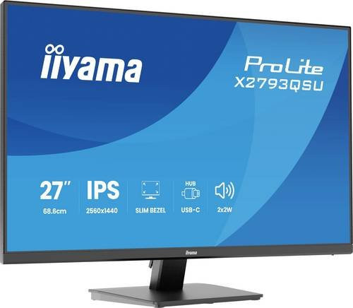 Iiyama ProLite X2793QSU-B1 LED-Monitor in Schwarz mit 27 Zoll, QHD-Auflösung, IPS-Panel und HDMI sowie DisplayPort - Bild 2