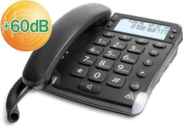Doro Magna 4000 Schnurgebundenes Telefon in Schwarz mit Rufnummernanzeige, Anklopffunktion und Freisprecheinrichtung - Bild 1