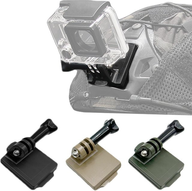 GoPro Hero Action Kamera Helm Halterung Basis Adapter für FAST/MICH/NVG in Schwarz und Beige - Bild 1