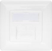 DIGITUS CAT.6A Datenanschlussdose für Unterputz, geschirmt, 2x RJ-45 LSA, Weiß - Bild 1