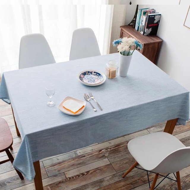 Gestreifte Tischdecke aus Baumwolle und Leinen von Super Six in Blau, B/B: 90 x 90 cm - Bild 1