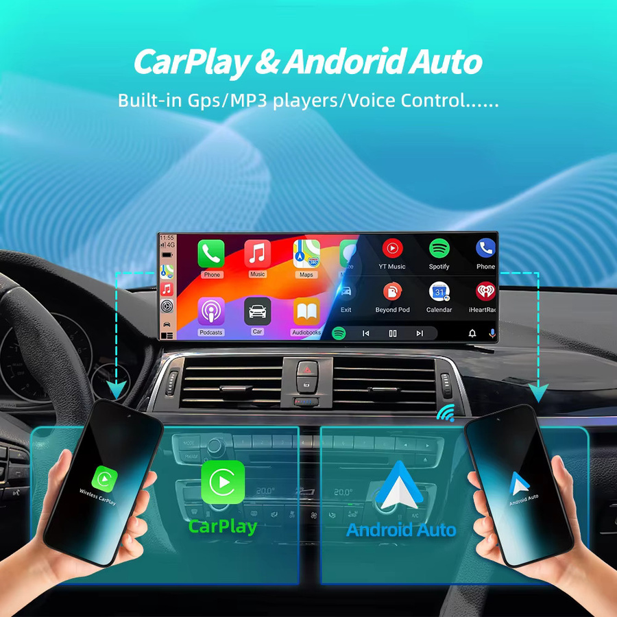 BONROAD 14,9 Zoll Touch Display für BMW 5er F10 F11 CIC NBT System mit CarPlay, Android Auto und GPS in Schwarz - Bild 2