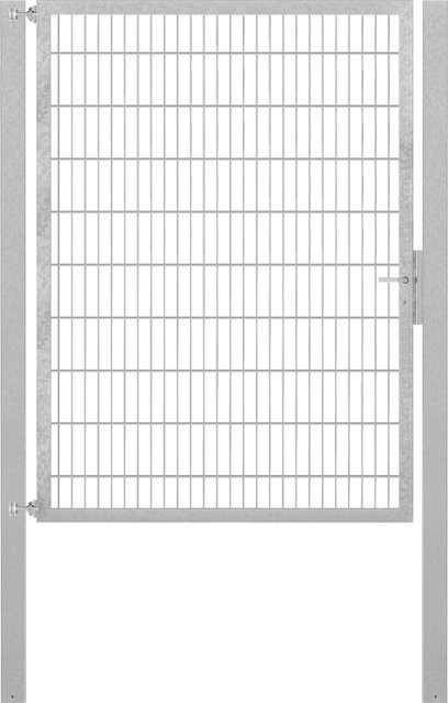 Einzeltor Flexo Plus aus Stahl in Grau mit Pfosten, Breite: 150 cm, Höhe: 200 cm, Pfosten: 100 x 100 cm - Bild 1
