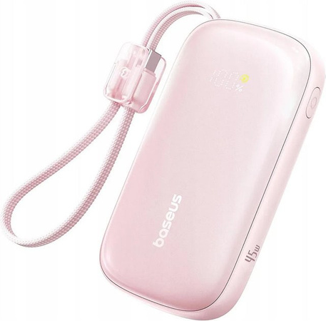 Baseus EnerFill FC21 Qpow 3 Ultra Externer Akku, 10000mAh, 45W, QC + PD, USB-A und USB-C, Rosa