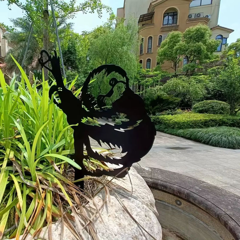 Faultier auf Zweig Wanddekoration aus Metall als Silhouette in Schwarz für Garten und Terrasse - Bild 4