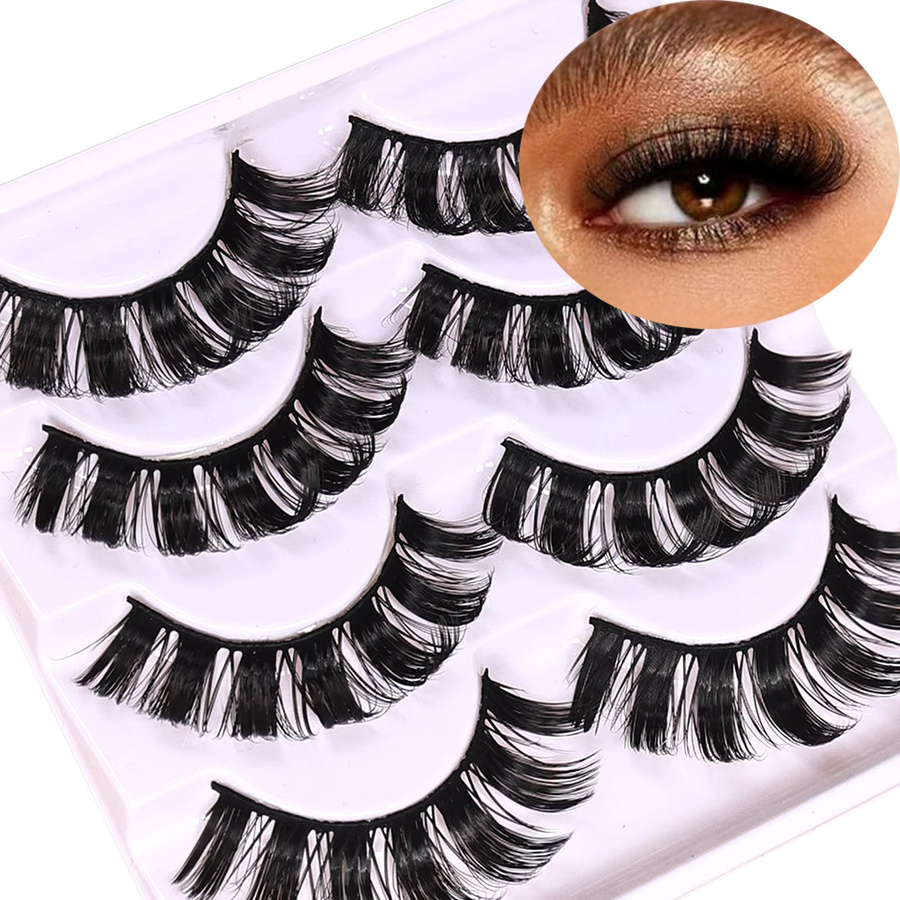 JIEFUXIN Künstliche Wimpern, 4 Paar, DD Curl, Black, Unisex - Bild 2