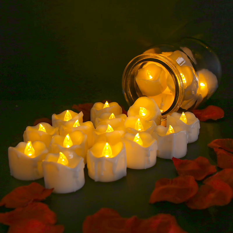 Batteriebetriebene LED Teelichter in Weiß mit Fernbedienung und Timer für Dekoration zu Hochzeit, Weihnachten oder Halloween - Bild 3
