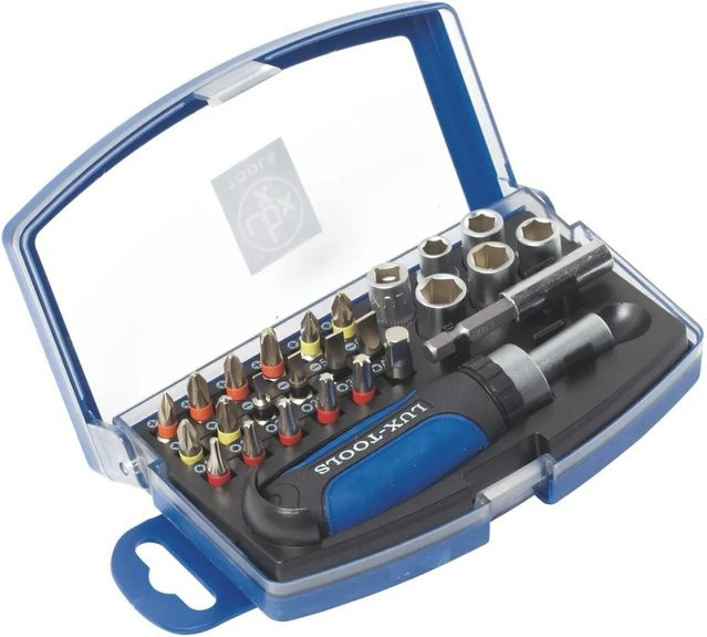 LUX-TOOLS Bit- und Stecknusssatz 26-teilig, 1/4 Zoll, Blau - Bild 1