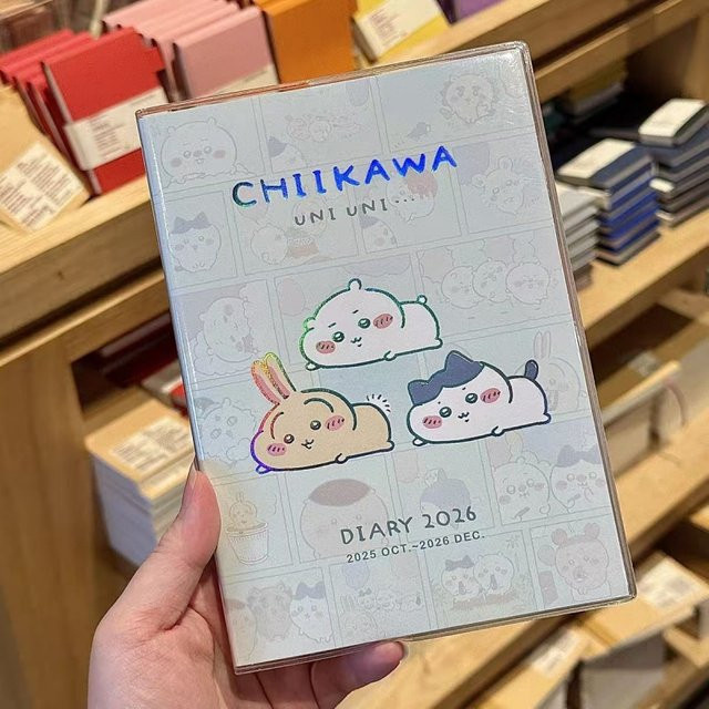 Chiikawa 2026 Tagebuch-Planer mit Wochen- und Monatskalender als niedliches Cartoon Notizbuch für Schule und Büro in Mehrfarbig - Bild 1